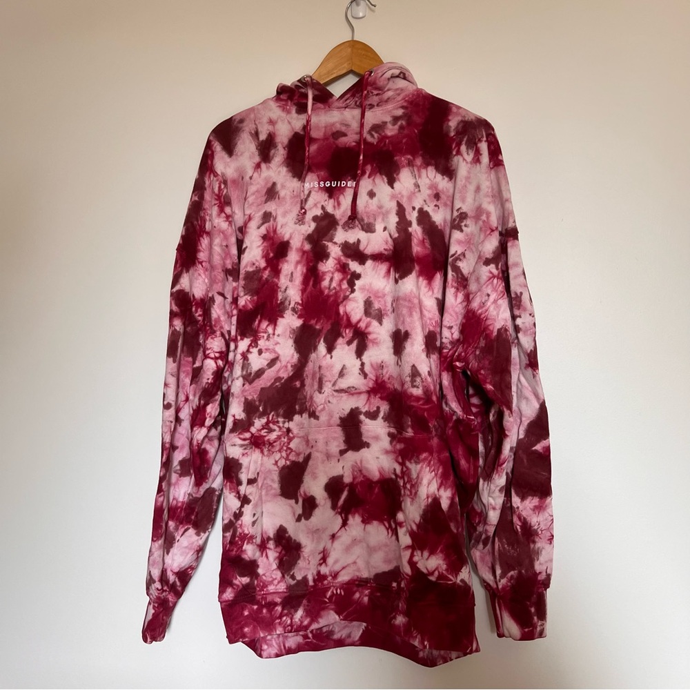 Missguided Pink Tie-Dye Oversized Hoodie